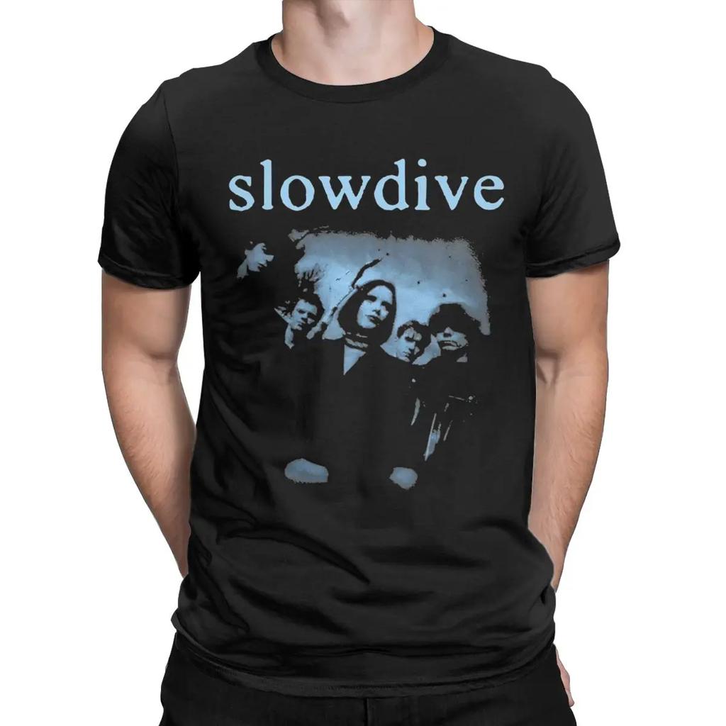 Slowdive Herren T-Shirt Neuheit T-Shirts Kurzarm Rundhals T-Shirts Reine Baumwolle Sommerkleidung