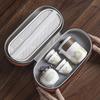 Portable Ceramic Travel Tea Set with Leather Case