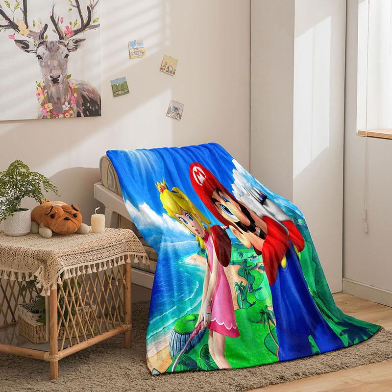 Cartoon Mario Double Sided Flannel 3D Digital Printed Blanket Blanket