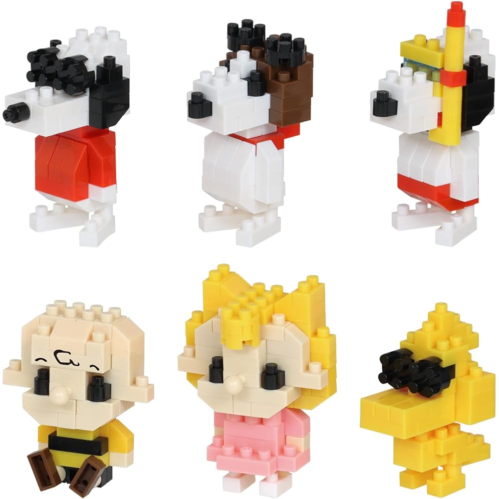 Kawada Nano Block Mini Nano Peanuts Vol.3 Box Set 6 Pieces Collectible Building Toys