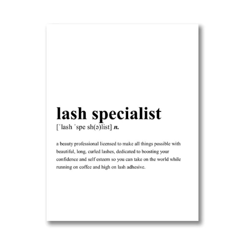 Wimpernverlängerungstechniker Leitfaden Poster und Drucke Make-up Wandkunst Bild Raumdekor Wimperngeschäft Form Kunst Leinwand Poster