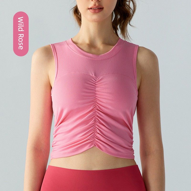 Spring and Summer Yoga Yoga Fixed Cup Integrated Fashion Wind Sexy Open Back Sports Vest Sleeveless Workout Underwear