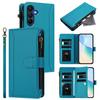For Samsung Galaxy A26 5G Leather Case 9 Card Slots Zipper Wallet Stand Phone Cover with Wrist Strap