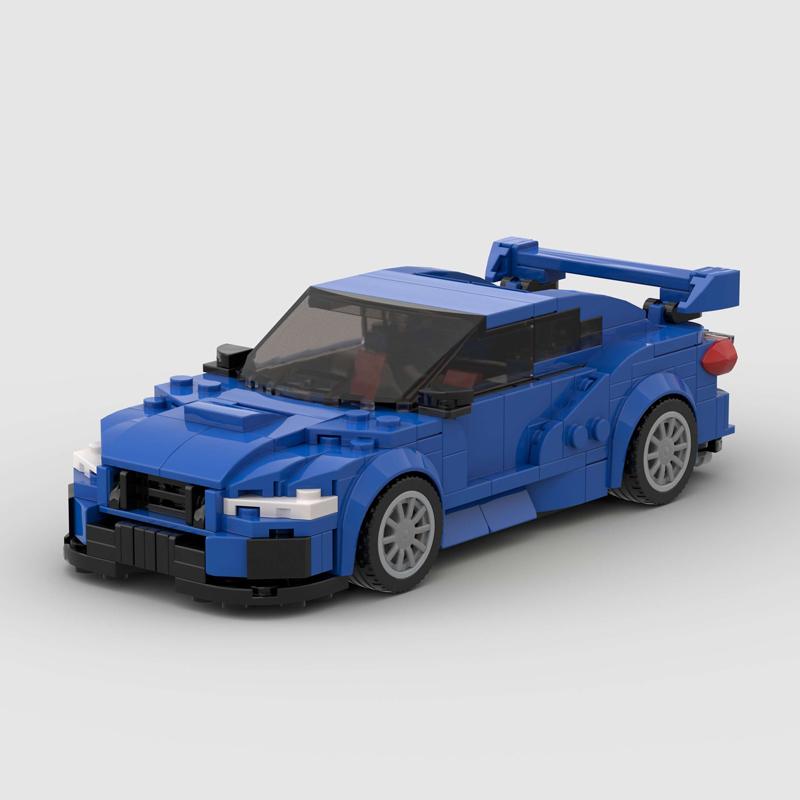 Stadtfahrzeug Rennfahrer Bausteine Ziegelstein STI Renntechnik Auto Moc WRX Kreative Garage Lernspielzeug Kinder