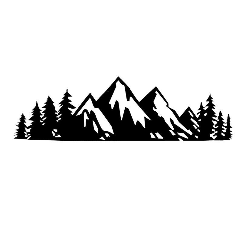 Car Sticker Snow Mountain Tree Decal Trunk Logo Sticker Car Window Glass Bumper Laptop Sticker