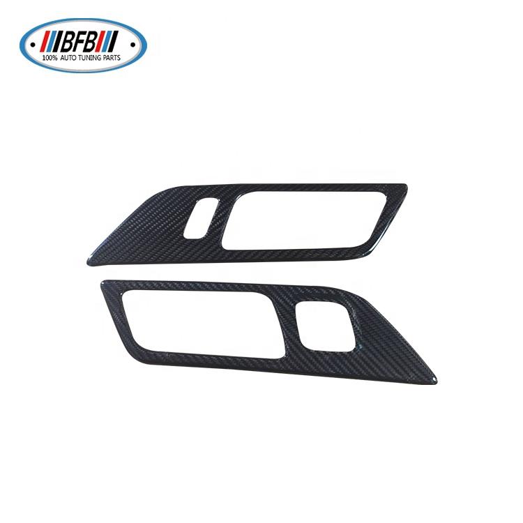 LHD Real Dry Carbon Interior Trim Inside Electrically Version Door Handle Cover Panel Memory Seat Version for Mustang 15-17