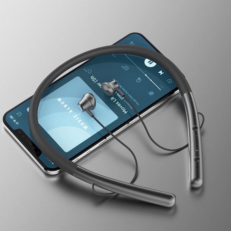 

Спортивні Bluetooth-навушники на шийному обідку з наддовгим часом роботи в режимі очікування, напіввкладиші, потужний бас та підтримка карт пам яті Standard Package