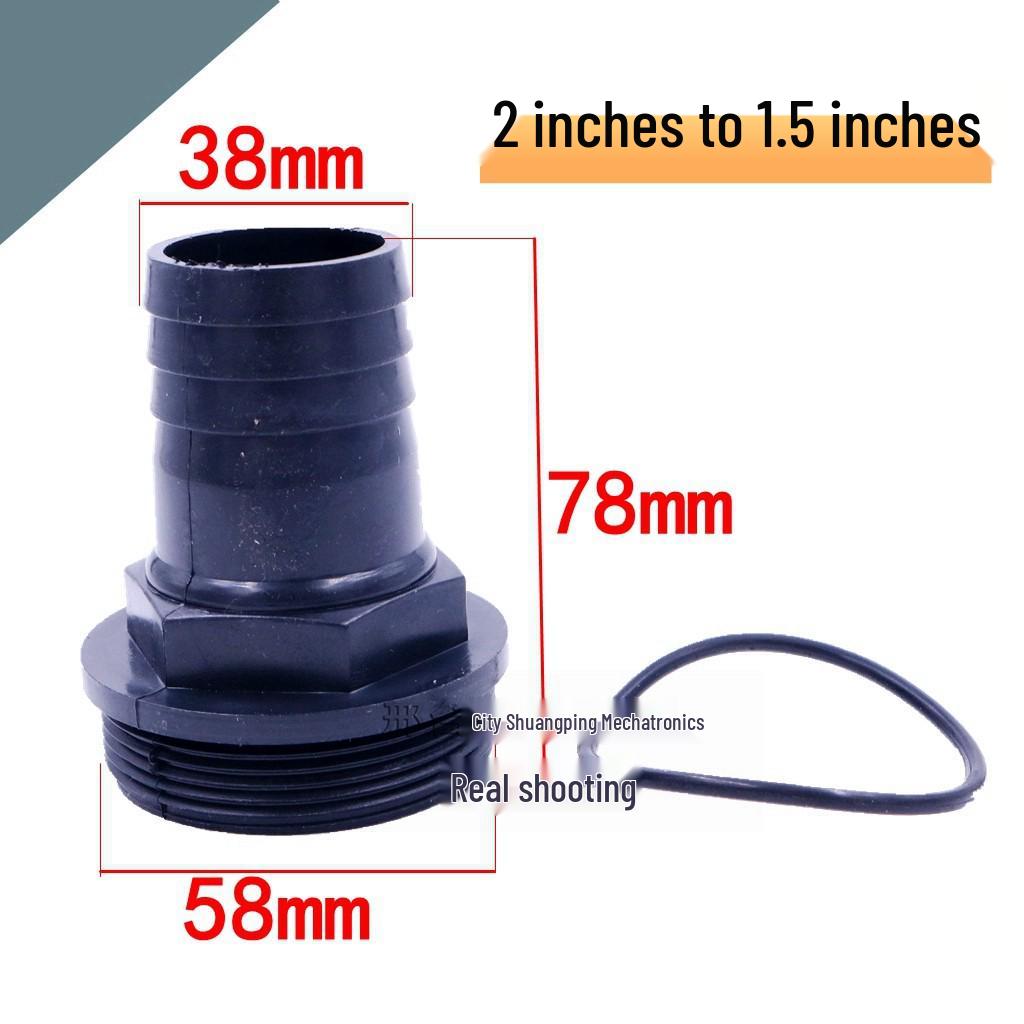 Thickened Plastic Male Thread Hose Adapter, 4-Inch To 1.5-Inch, for Water Pump Connections