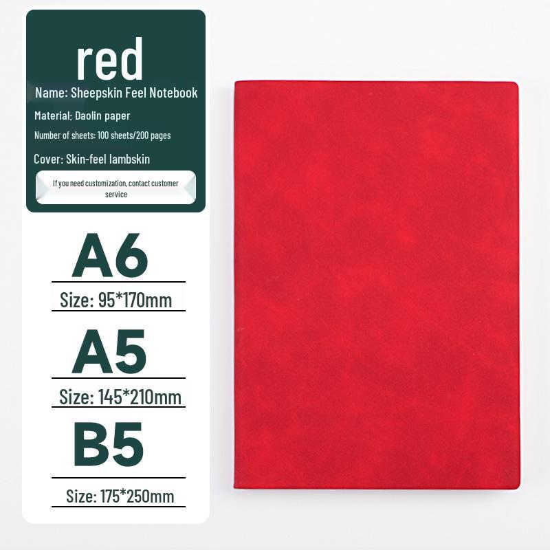 Luxury Sheepskin A5 Notebook: Thick, High-Value Skin-Feel Planner for Office Use