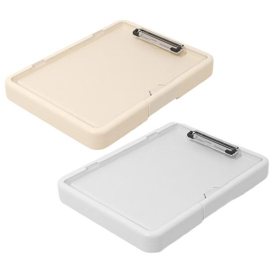 Multi-Function Exam Folder with Clip A4 Document Organizer Transparent Waterproof Writing Board Portable File Folder