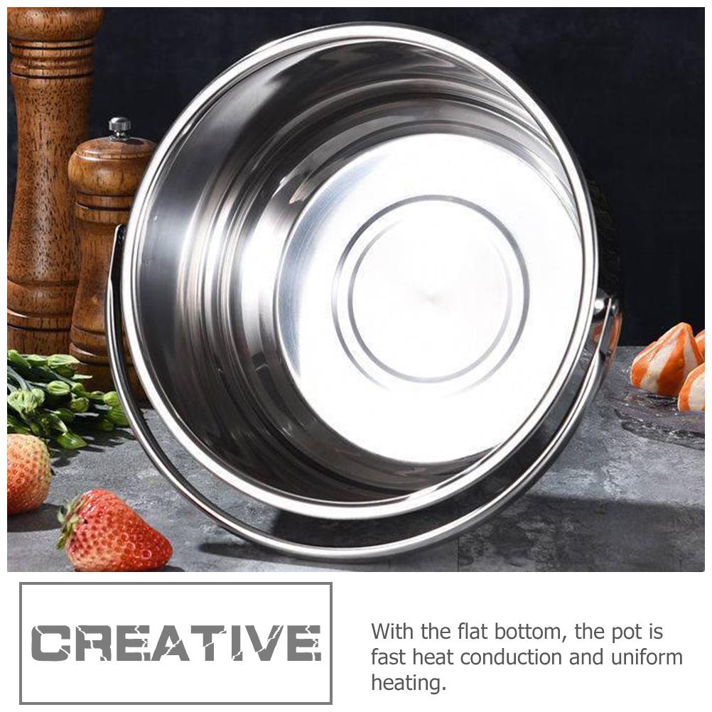 Casserole Stainless Steel Cooking Pot Induction Cooktop Handle Soup Cauldron Pasta