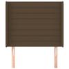 VidaXL Tête de lit avec oreilles Marron foncé 83x16x118-128 cm Tissu3119697