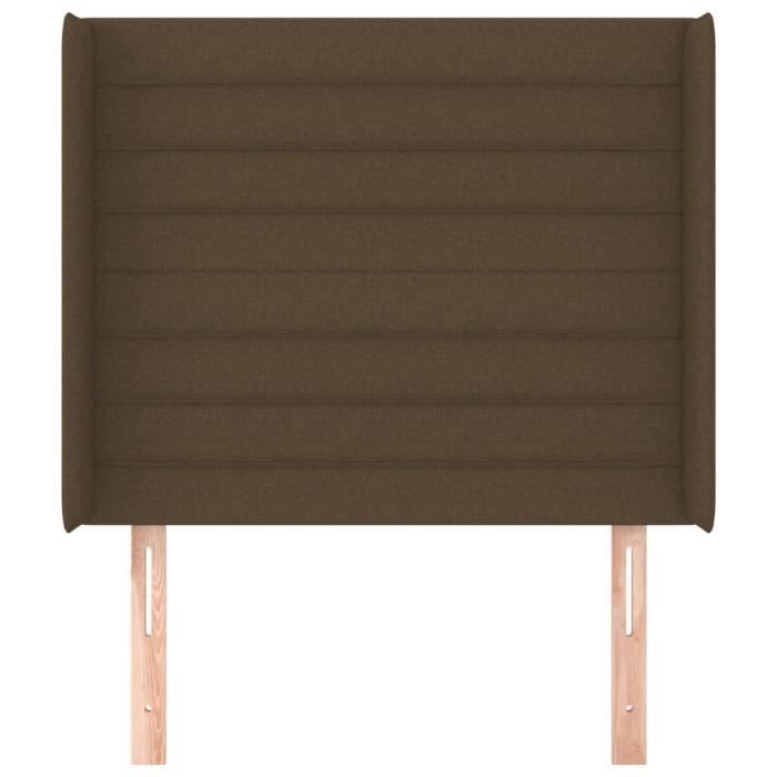 VidaXL Tête de lit avec oreilles Marron foncé 83x16x118-128 cm Tissu3119697