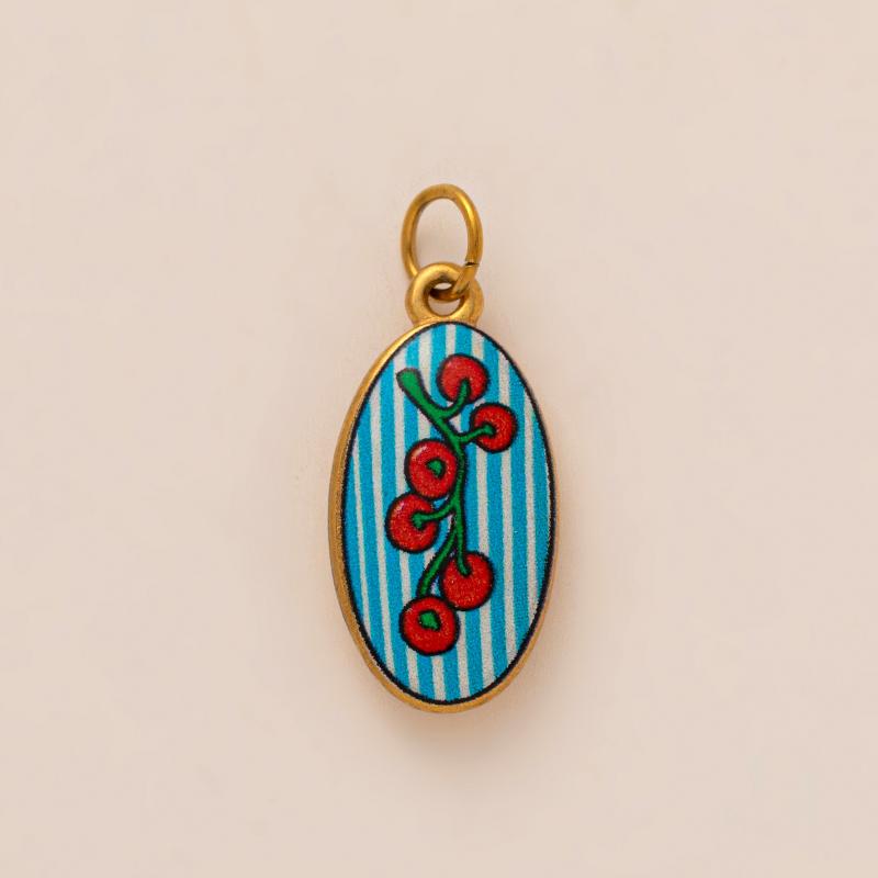 Fashion Oval Painted Oil Drop Pendant Cute Flower House Printing Charm For Jewelry Making Necklace Earring Hanging Accessories