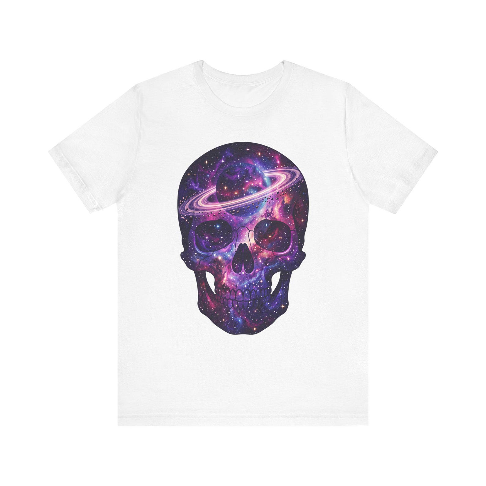 Galaxy Skull T-Shirt | Cosmic Nebula Graphic Tee, Streetwear Cotton Shirt 2XL