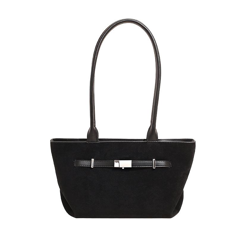 

Женская сумка-ведро для通勤 2025 осень новая модная замшевая сумка для рук легкая роскошная сумка на плечо сумка подмышку 35*13*18 чёрный