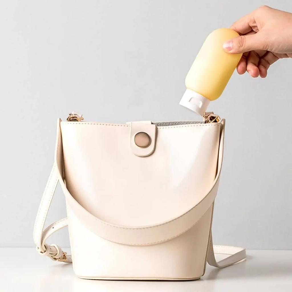 1set-Refillable Bottle 60ml Soft Silicone Lotion Container Squeeze Tube Empty Bottle Portable Travel Shampoo Bottle