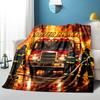 1PC Custom Name Firefighters Bravery Flames flannel blanket versatile,all-season throw suitable for the living room,bedroom,camping,travel,and gift
