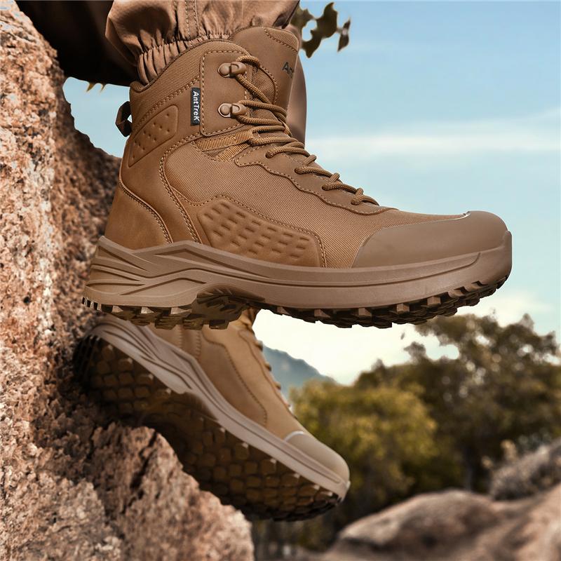Men High-top Hiking Sneakers Wear-resistant Tactical Boots Non Slip Outdoor Sports Shoes for Trekking Camping Big Size 39-47