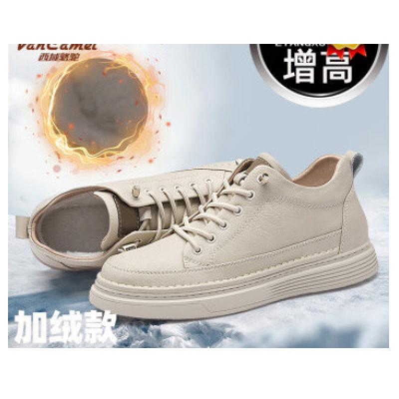 Shoes men s board shoes autumn and winter new breathable leather shoes genuine leather men s soft soles round head trend versatile 47