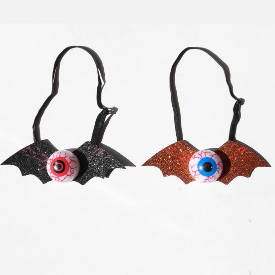 Halloweenská kravata pro děti chlapce Strašidelná oční bulva/Netopýr Kravata se svítícími očními bulvami pro Cosplay kostým Halloweenský párty doplněk