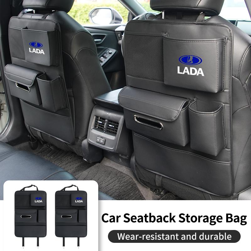 Car Seatback Organizer Anti-Kick Pad Trunk Storage Bag Accessories For Lada Priora Sedan Sport Kalina Granta Vesta Niva Largus V