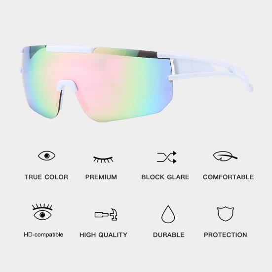 Women Cycling Sunglasses Nose Pads Sunshade Windproof No Rim Block UV Light Transparent Clear View Summer Outdoor Sunglasses Eyewear Accessories
