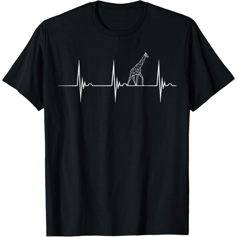 

Safari Giraffe Lover Heartbeat EKG Pulse Camelopard Ruminant T-Shirt XXXXXL чорний