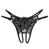 Sexy Panties Women's Perspective Lace Open File Free Couple Flirting Robe Thin Seduction Metal Ring Sexy Thong