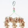 Parrot Wooden Chewing Toy Natural Wood Blocks with Metal Hanging Hook for Cage