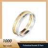Stainless Steel Hui Zi Pattern Bracelet for Women - European & American Style