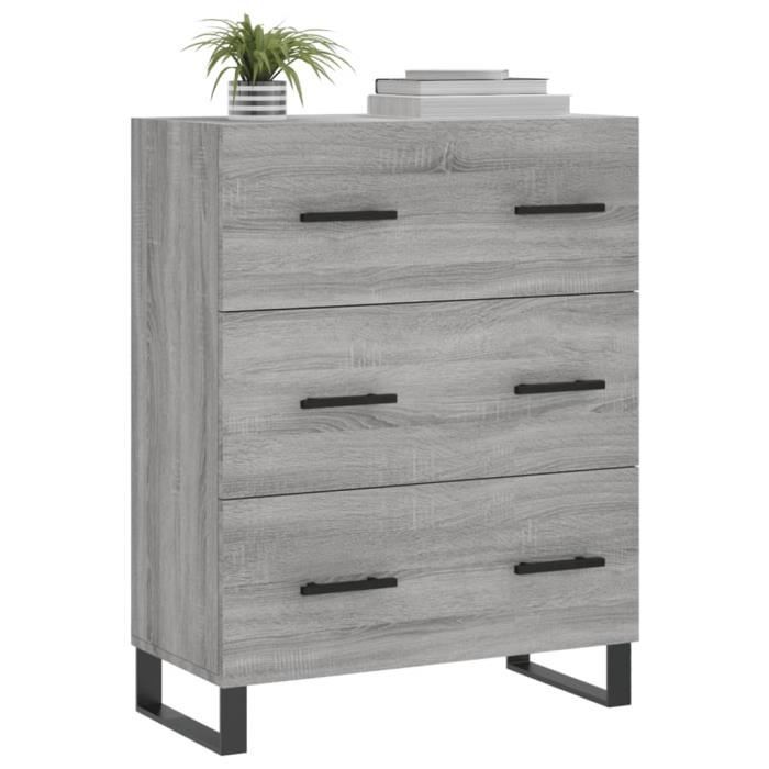 VidaXL Buffet sonoma gris 69,5x34x90 cm bois d'ingénierie 827882