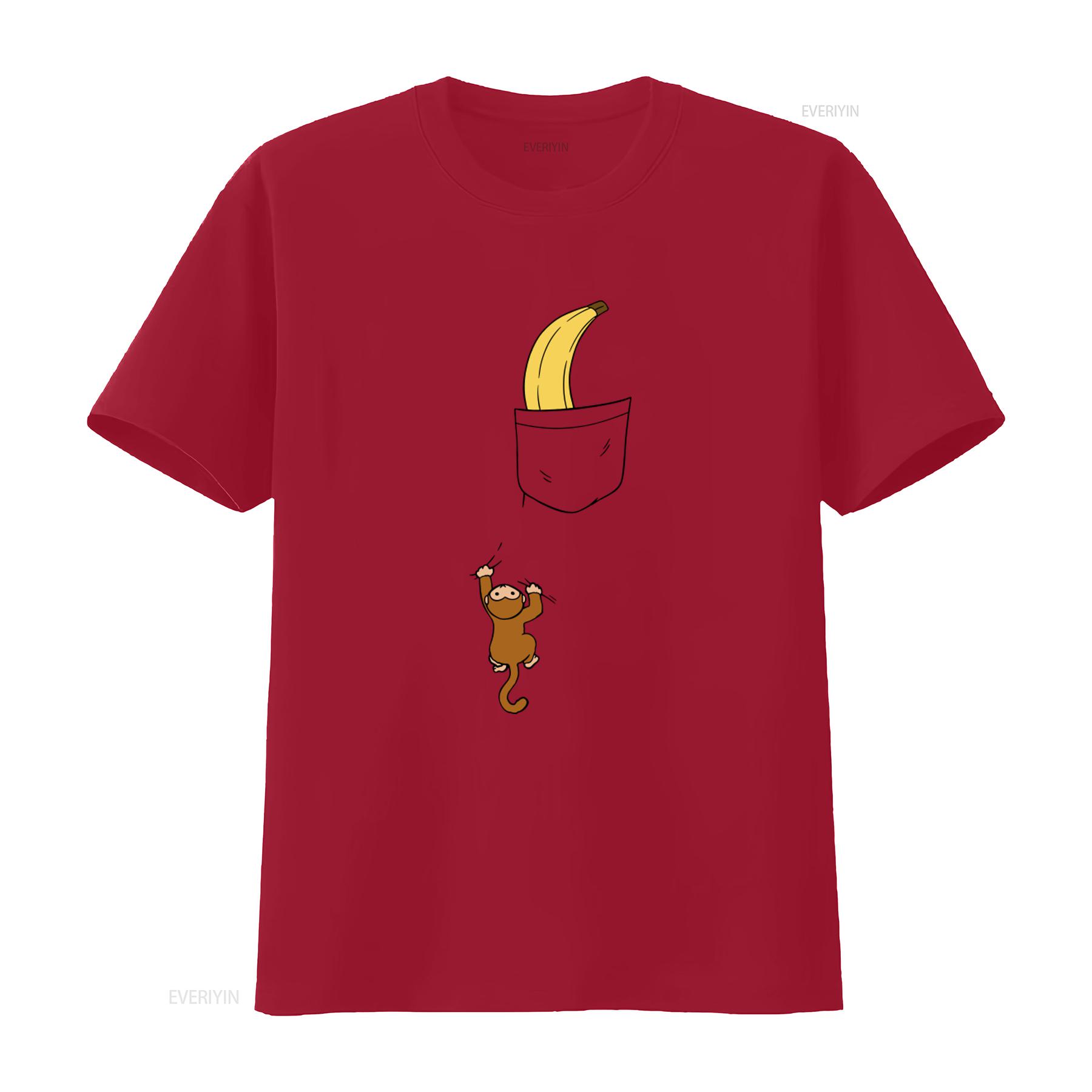 

Mens Funny Monkey With Banana T Shirt Wild Animal Design for Trendy Style vintage Washed designer clothes Slightly Soft Casual S