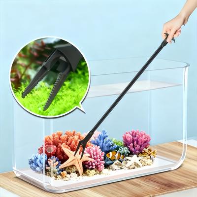 1PC Plastic Long Handle Aquatic Plant Pruner Care Ergonomic Aquarium Cleaning Tool for Home Aquarium Fish Tank Maintenance Plant