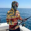Men's Casual Raglan Sleeve Hooded Long Sleeve Sun Protection Shirt with Graphic Print Lightweight Breathable Fabric for Outdoor Activities