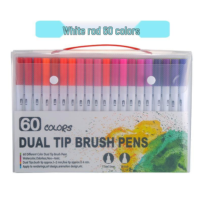 168 Color Double-Ended Watercolor Fineliner Pens Set - Soft Tip, Washable, Art Drawing Tools