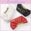 Pu Cloud Clutch Bag With Metal Pleats And Magnetic Closure For Evening Wear