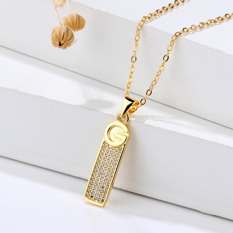 

Японский и корейский стиль темперамента персонализированный брендовый G ожерелье с бриллиантами кулон женская простая цепочка на ключицу ювелирное изделие