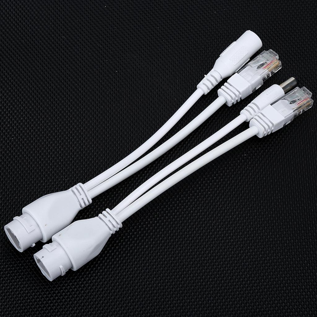 POE Adapter Cable NonStandard Waterproof Injector Splitter 12V(White )