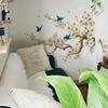 Creative Pear Blossom Branches and Little Bird Background Decorative Wall Stickers for The Living Room and Study