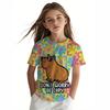 Children's Clothing  Capibala Print Comfortable O-Neck T-Shirt Outdoor Fashion Short Sleeve Children Clothes Girl Tops