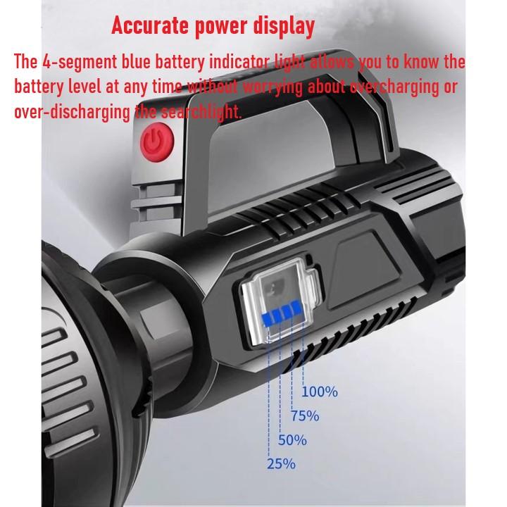 Super Bright P100 Led Flashlight High Power Long Shot Torch USB Rechargeable Handheld Searchlight Outdoor Spotlight Camping Lamp