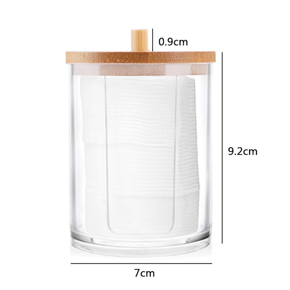 Organizator transparent acrilic Suport pentru tampon de bumbac Depozitare cosmetice Tampă de machiaj de bumbac Recipient transparent pentru ruj de unghii Puff Box