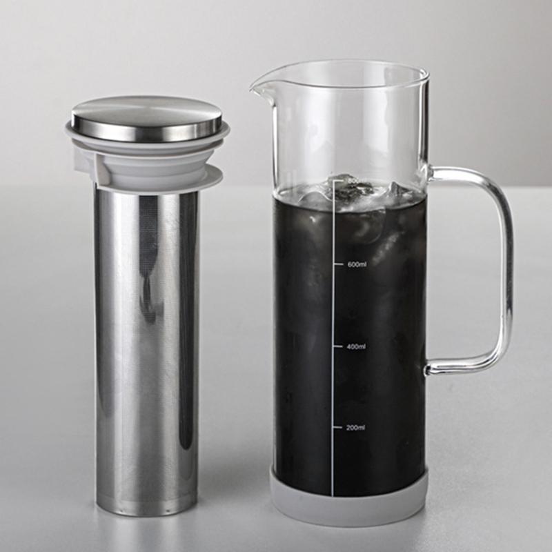 Elegantní karafy na kávu Cold Brew z borosilikátového skla Praktický kávovar Cold Brew s extrakcí chuti