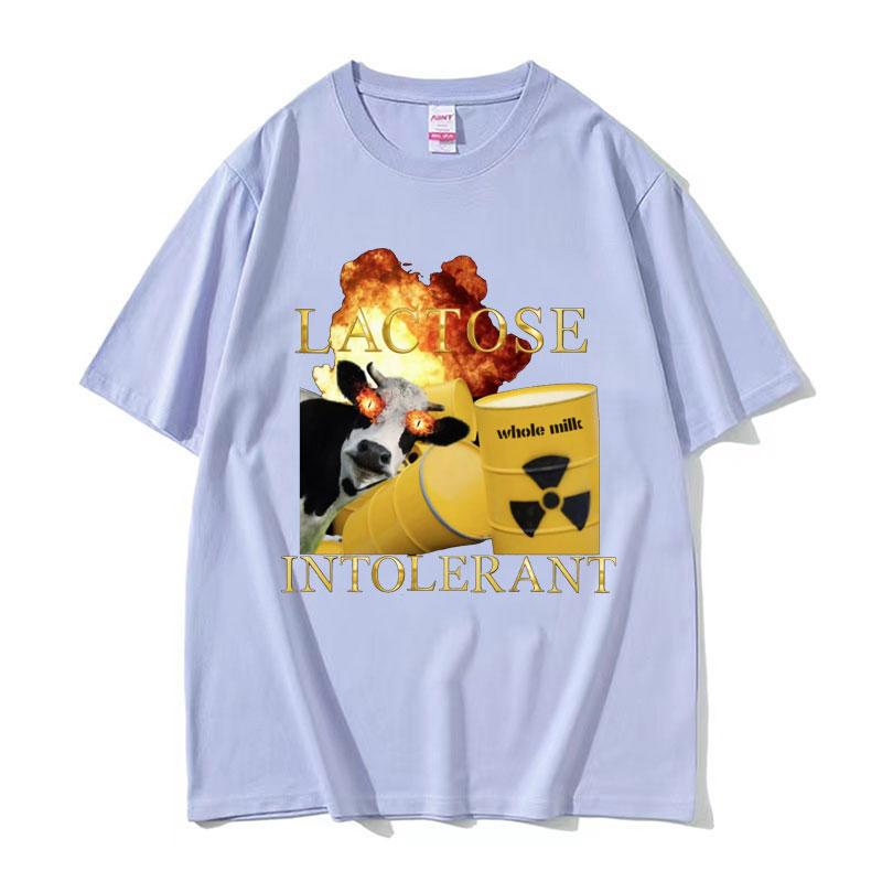 Lactose Intolerant Funny Meme Graphic T Shirt Men Women Harajuku Retro Humor T Shirts Male Casual 100 Cotton Tshirt Streetwear