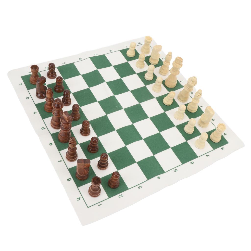 Chess Board Game Set   PU Lther Chess Board Wooden Chess Pieces Portable Chess Set with Storage Bag