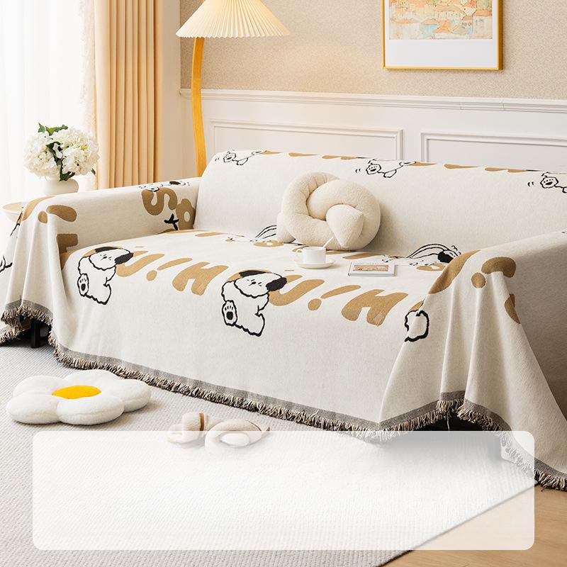 Kreskówkowy Kreatywny Ręcznik na Sofę Chenille Pokrowiec na Sofę All-Inclusive Uniwersalny Pokrowiec Przeciwkurzowy Koc Ochronny Kołdra