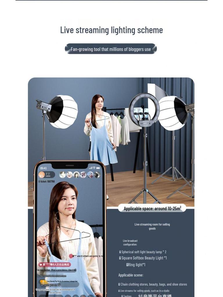 BKL300W Live Broadcast Fill & Beauty Soft Light for Photography