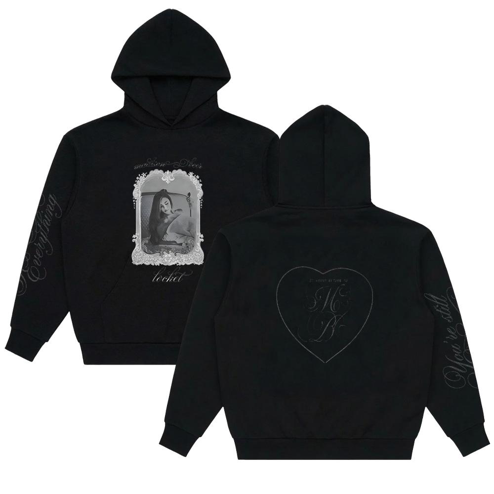 

Madison Beer Locket Script Hoodie Vintage Graphic Print Hoodies Women Casual Long Sleeve Hooded Sweatshirts Unisex Streetwear XS чёрный