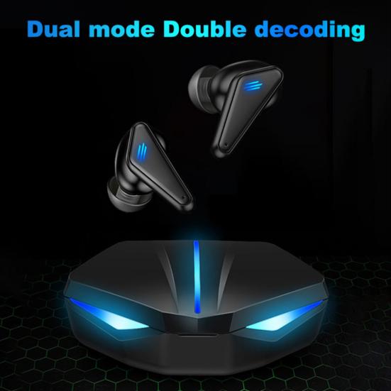Auricolari da gioco K55 a bassa latenza, trasmissione stabile, design ergonomico, auricolari da gioco wireless compatibili con Bluetooth per l'intrattenimento